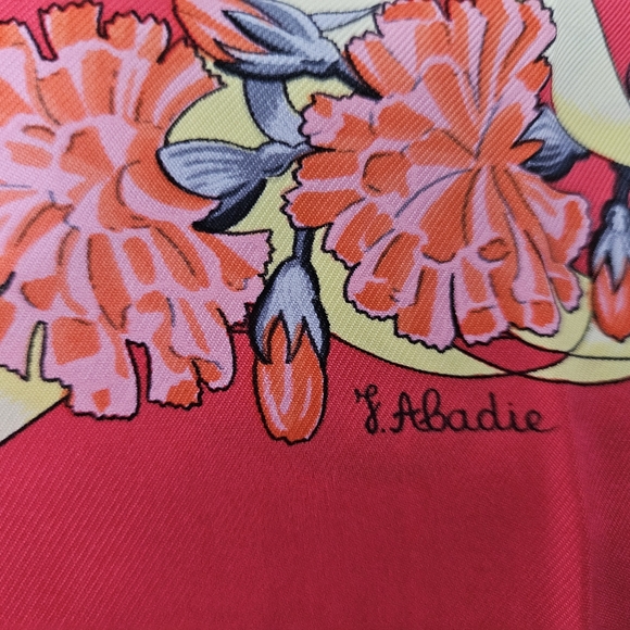 🇨🇵 HERMES silk scarf red 90X90 cm authentic - Picture 8 of 10